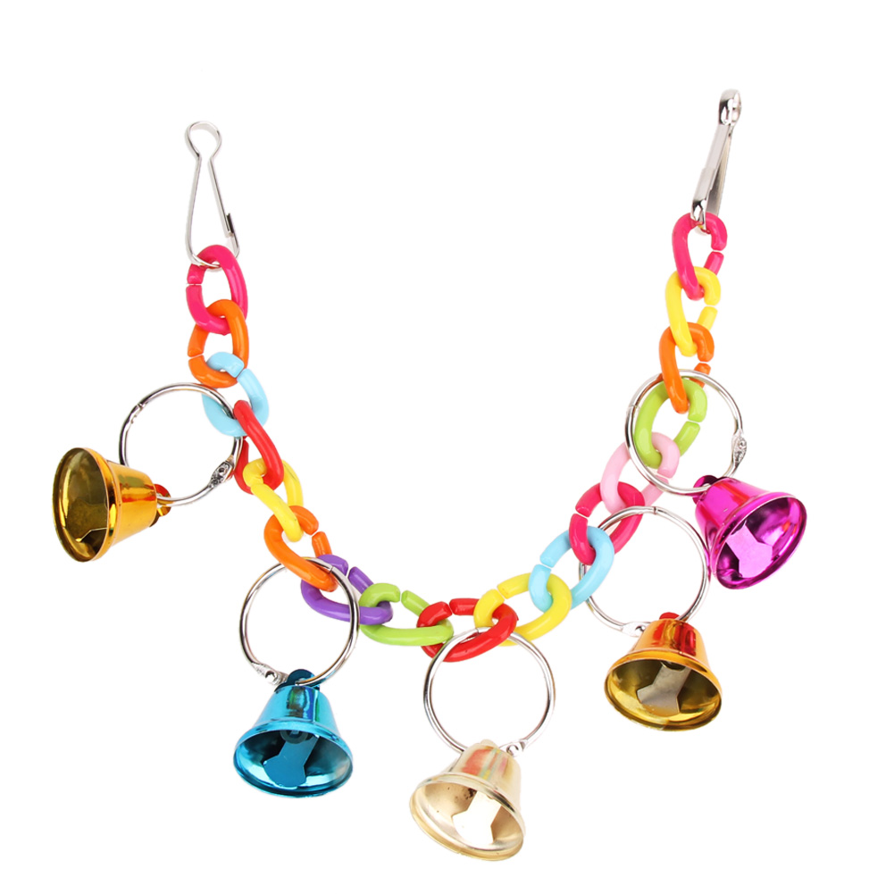 

Pet Bird Bell Acrylic Toys Chew Parrot Ringer Hanging Swing Cage Cockatiel, 501 Original