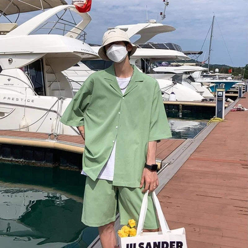 Brownm Boy Shirt and Shorts Two Piece Set