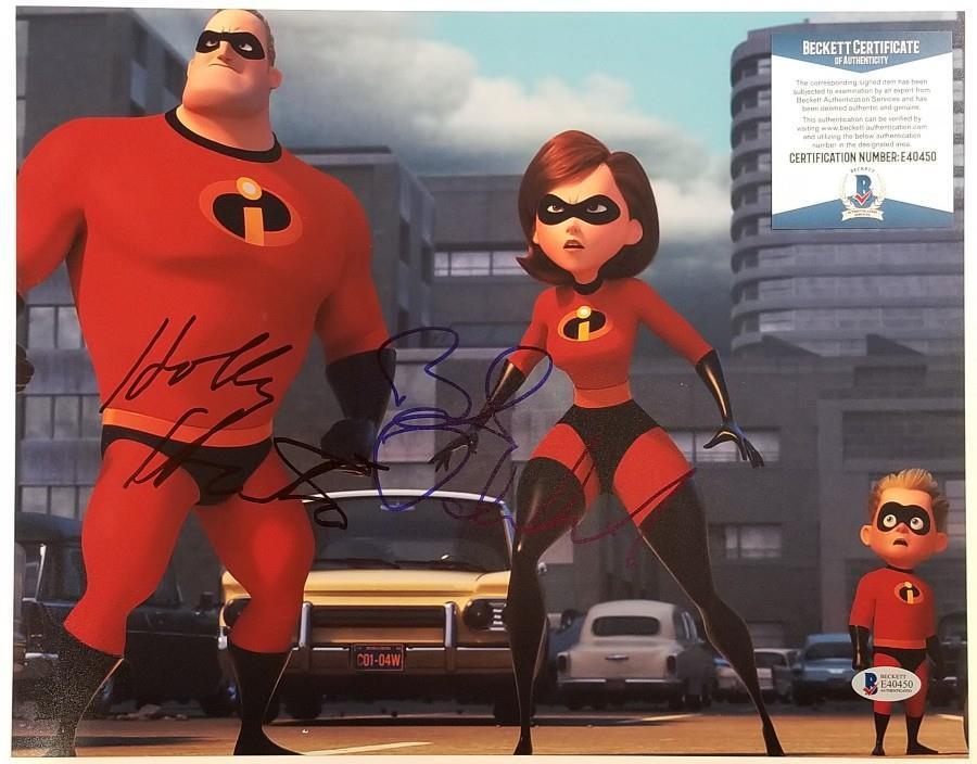 Incredibles 2 BOB ODENKIRK & HOLLY HUNTER Signed 11x14 Photo Poster painting ~ Beckett BAS COA