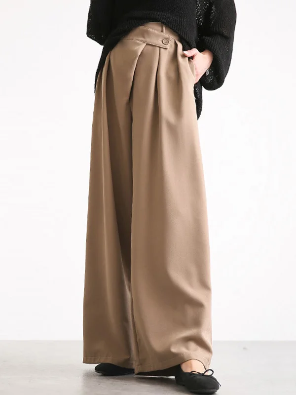 Casual Wide Leg Loose Solid Color Pants Bottoms