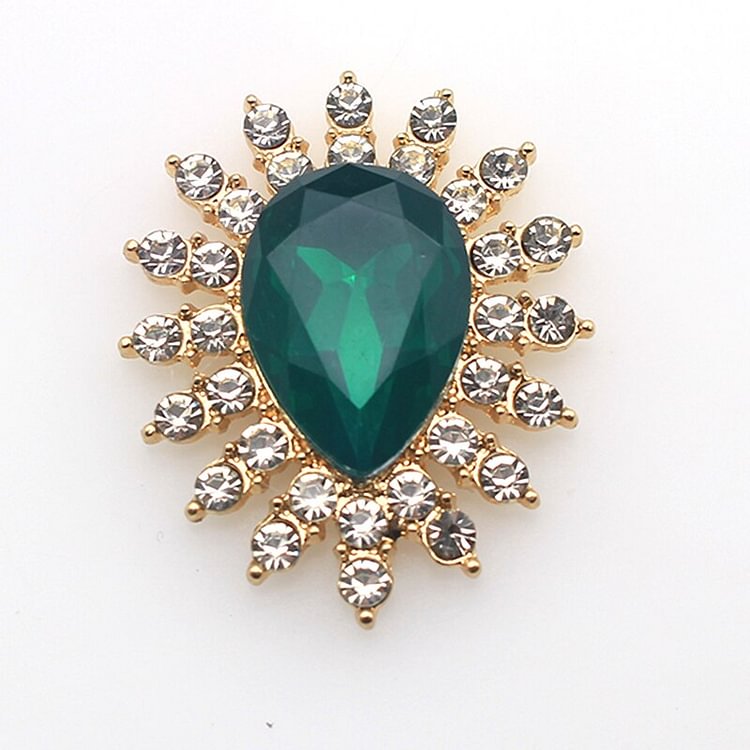 New Alloy Drop-Shaped Hollow Rhinestone Buttons 5Pcs/Lot 29*34MM DIY  Accessories