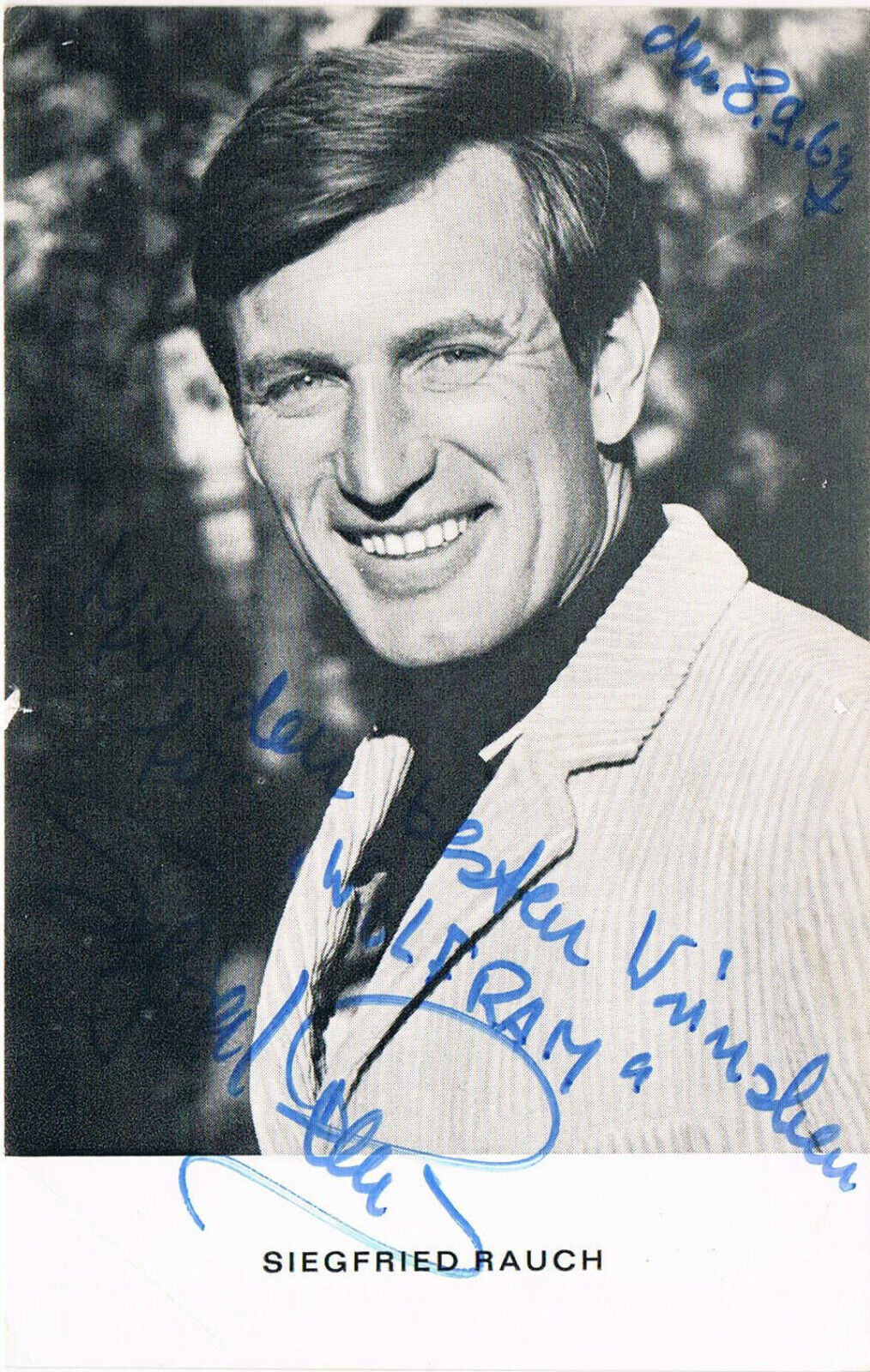 Siegfried Rauch 1932-2018 autograph signed postcard Photo Poster painting 4x6