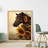 【Limited Stock Sale】Sunflower And Horse - 11CT Stamped Cross Stitch 40*50cm/15.75*19.69in