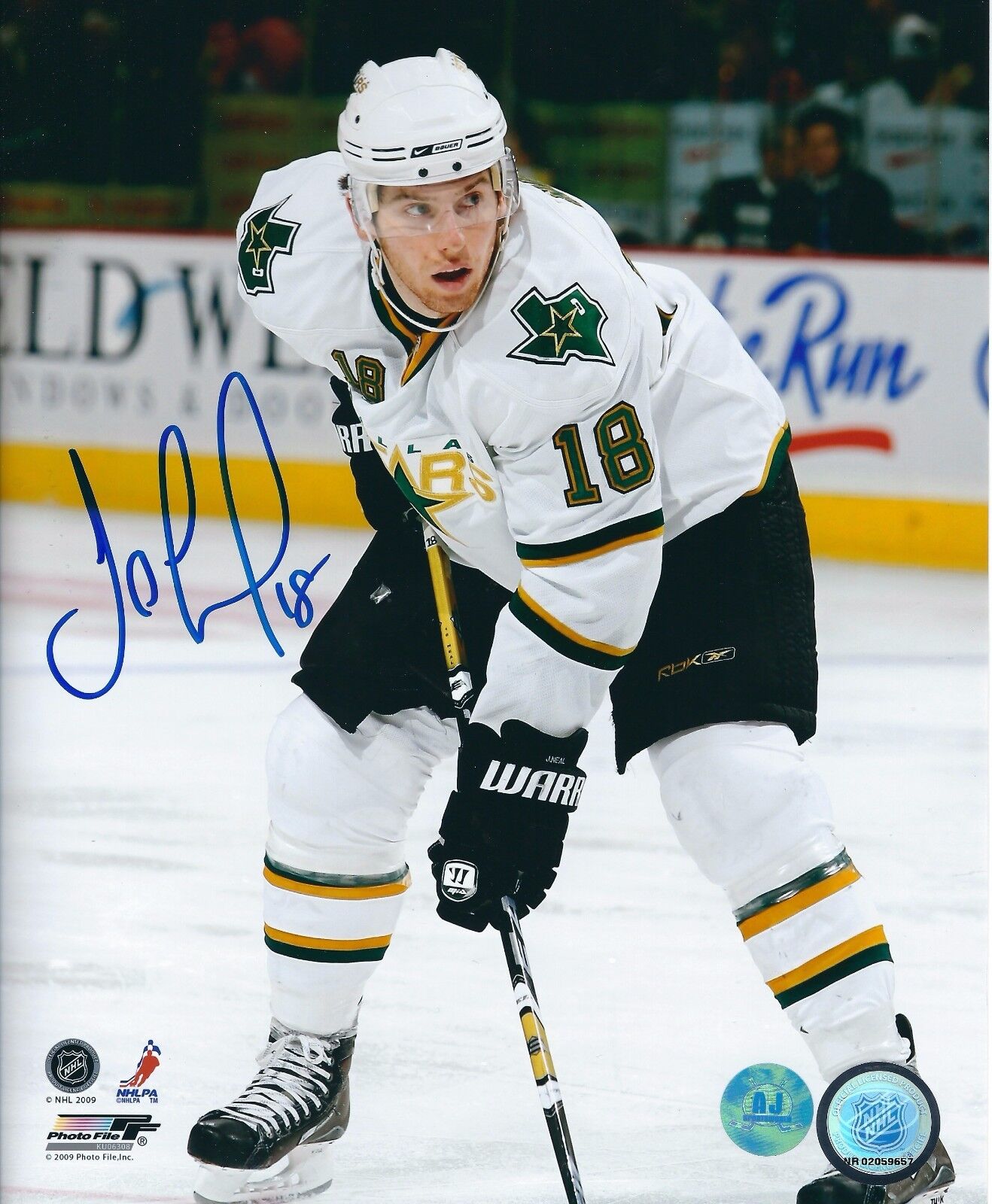 Autographed JAMES NEAL Dallas Stars 8x10 Photo Poster painting - COA