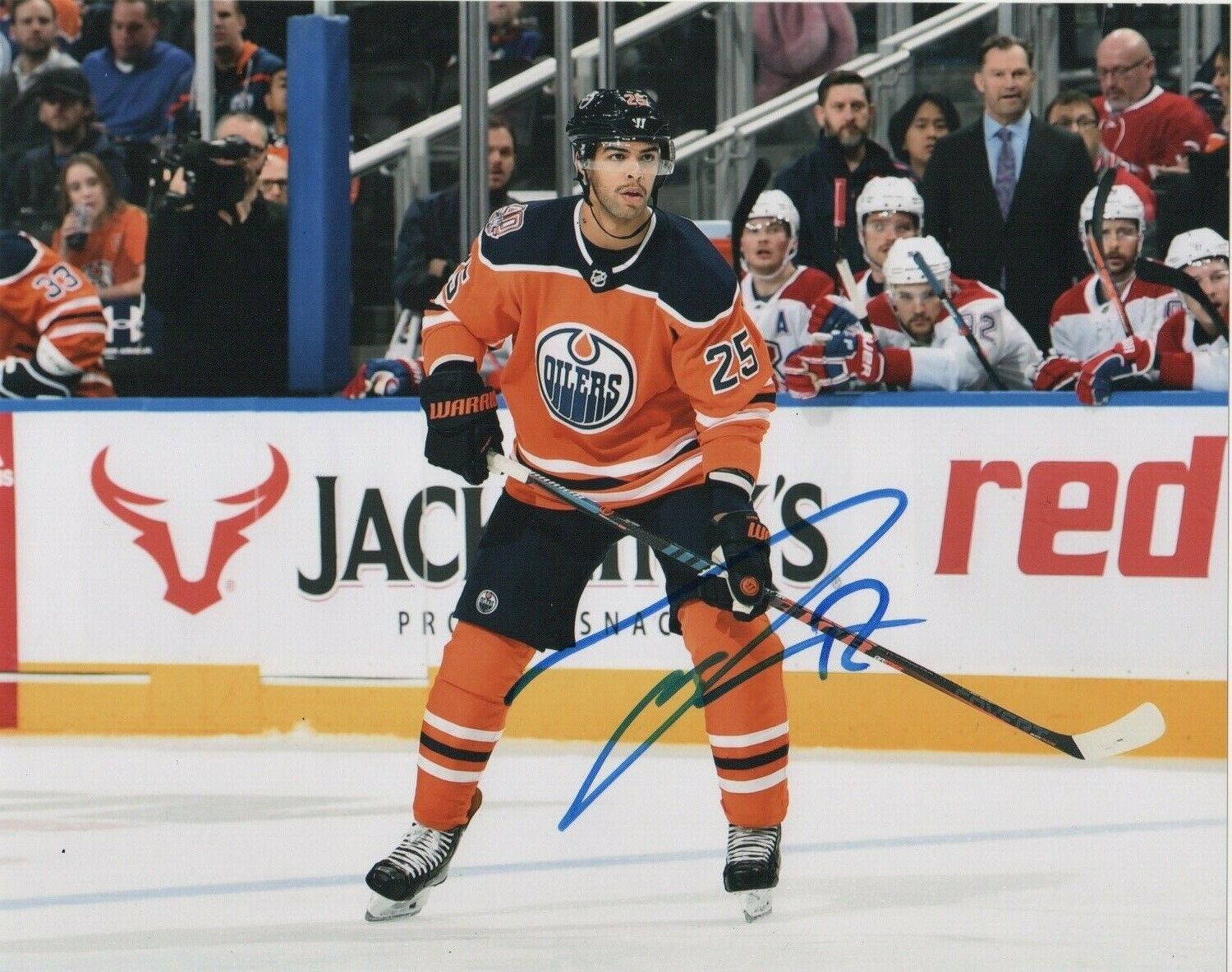 Edmonton Oilers Darnell Nurse Autographed Signed 8x10 NHL Photo Poster painting COA #9