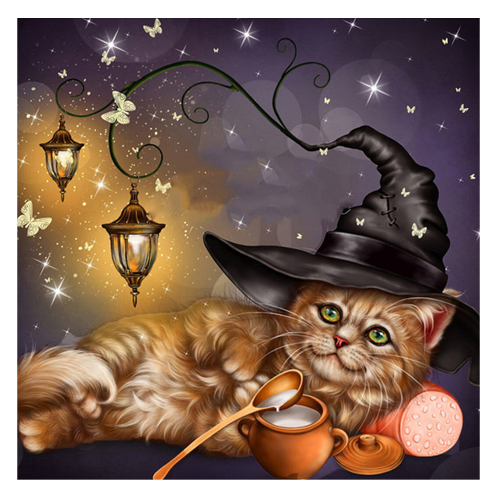 

Halloween Cat - 11CT Stamped Cross Stitch - 40*40CM, 501 Original