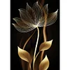 >SALE<5D DIY Diamond Painting Kits Black Gold Flowers Leaves Full Round Drill Art