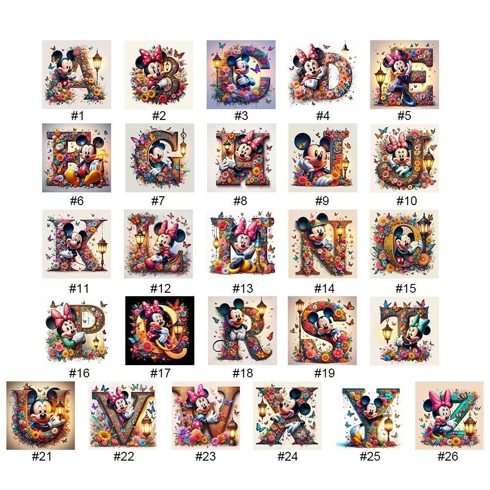 Partial AB Diamond Painting - Full Round Drill - Mickey Minnie Letters(Canvas|35*35cm)