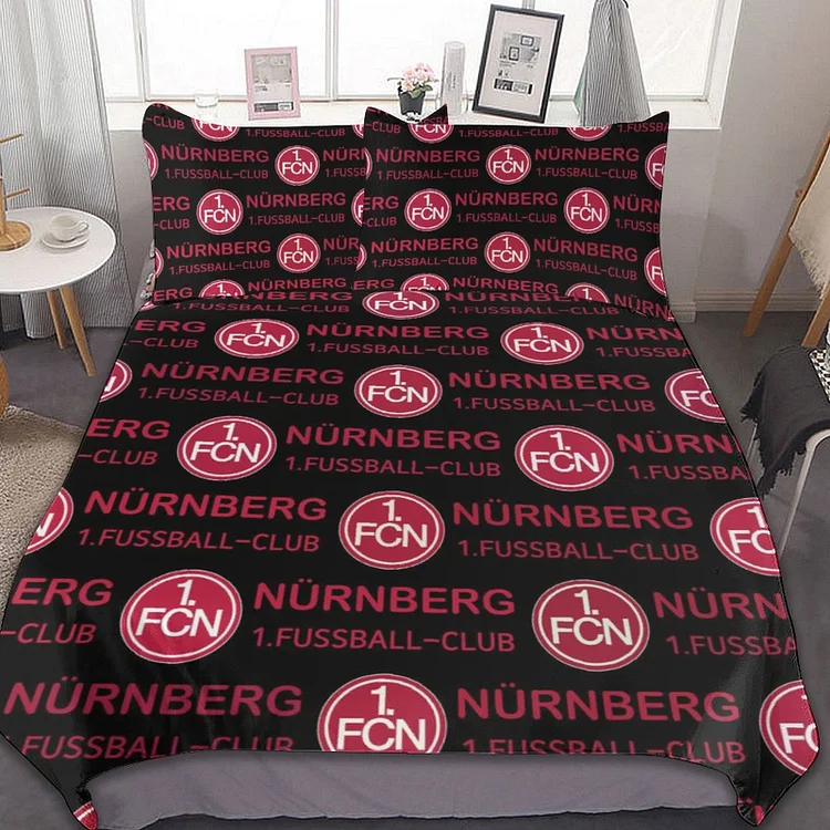 FC Nürnberg Bettwäscheset 3 Stück Kinder Erwachsene Steppdeckenbezug Steppdeckenbezug Multi Size Laken Set