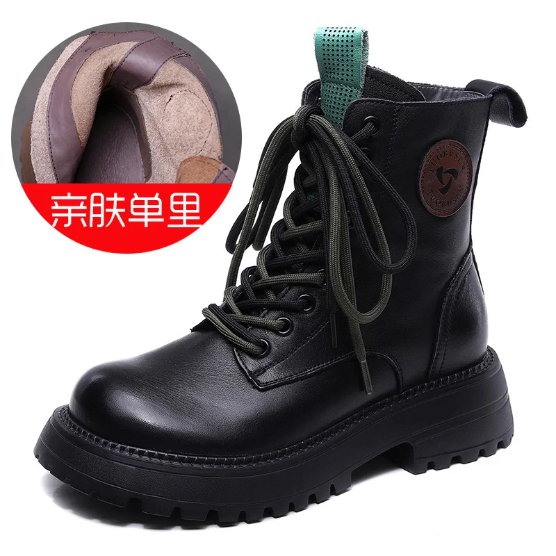 Yyvonne Cowhicked Martin Boots Women's Station Pines And Single Boots Vintage Handmade And Boots Thicken In Winter