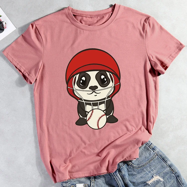 Panda baseball T-shirt Tee -013530-Annaletters