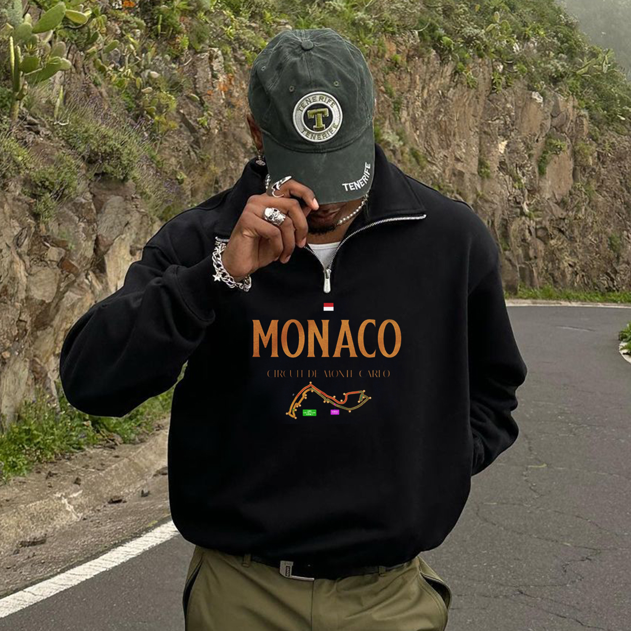 Unisex Oversized Vintage Monaco Monte Carlo Track Polo Sweatshirt / [blueesa] /