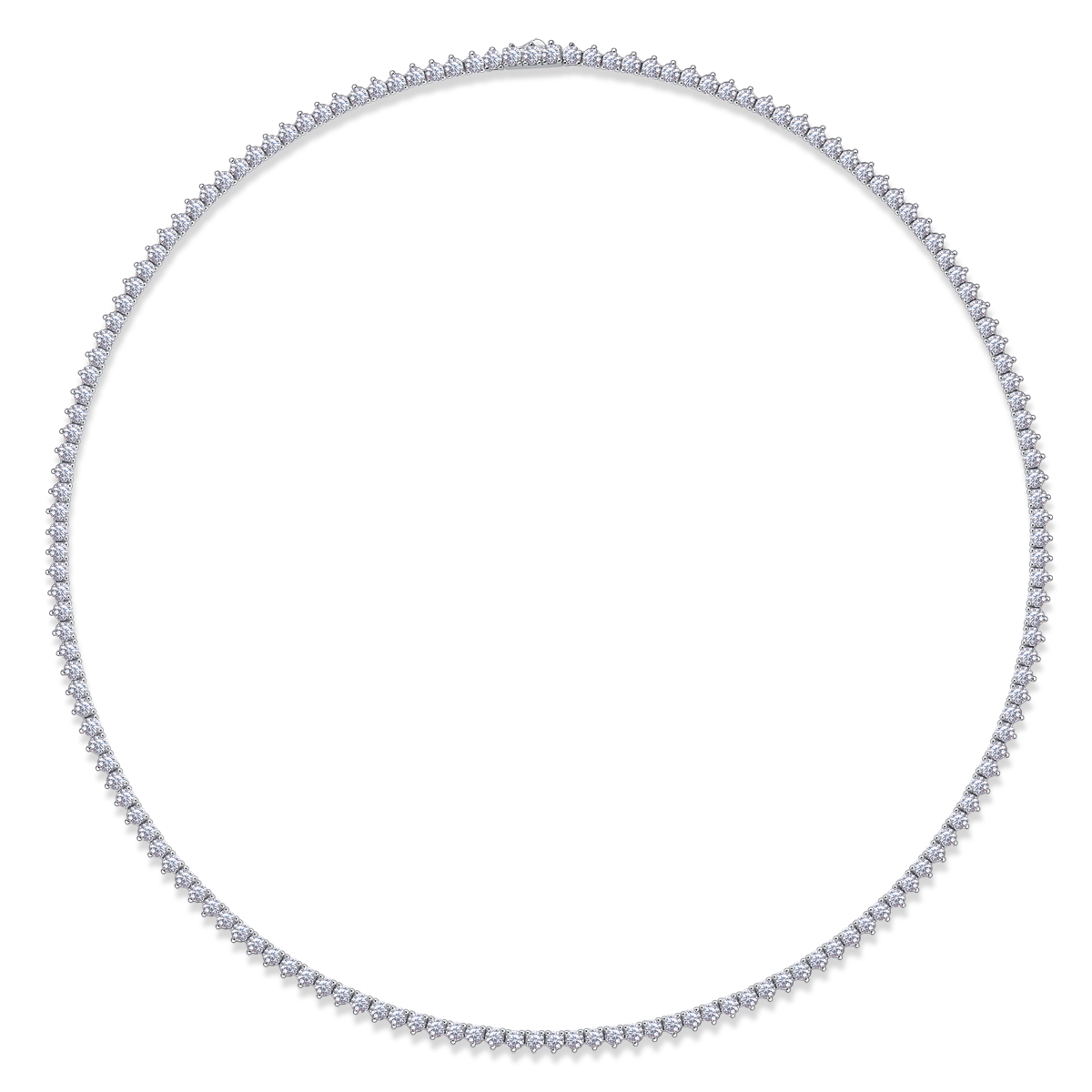  Moissanite Tennis Necklace 925 Sterling Silver 18K Gold Plated V Shape Design for Women with GRA Certificate