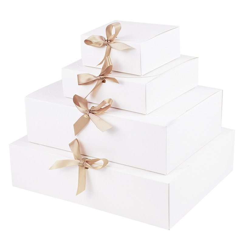 5Pcs White Kraft Paper Gift Box Wedding Birthday Party Hnadmade Cookie Candy Storage Packaging Box Christmas Decoration for Home