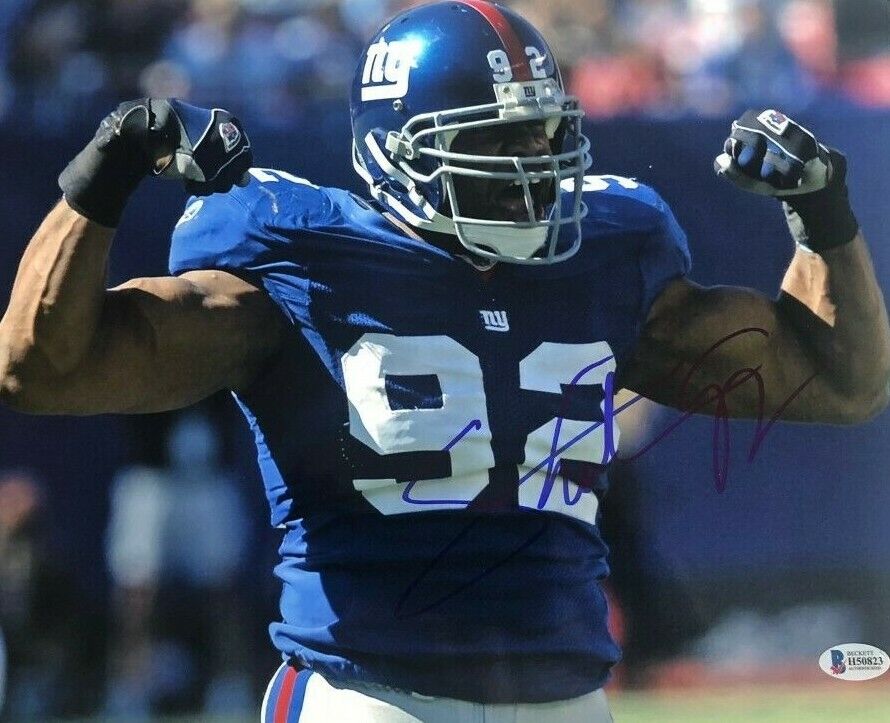 Michael Strahan signed autographed 11x14 Photo Poster painting Giants Hall of Fame Beckett COA