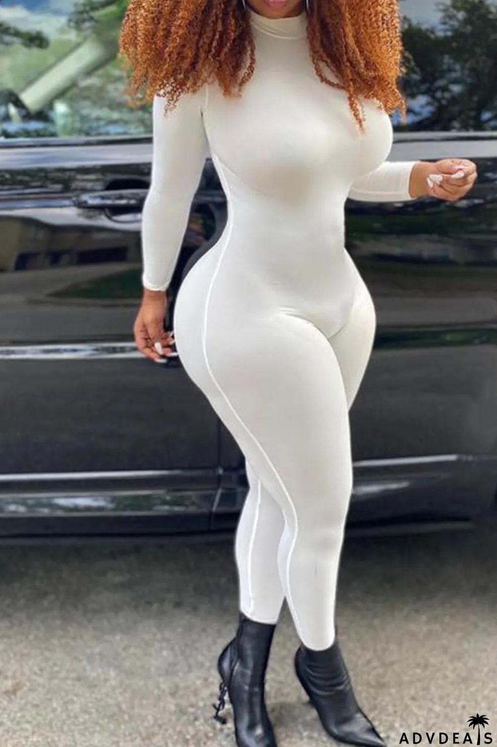 Yellow Fashion Solid Polyester Long Sleeve Jumpsuits