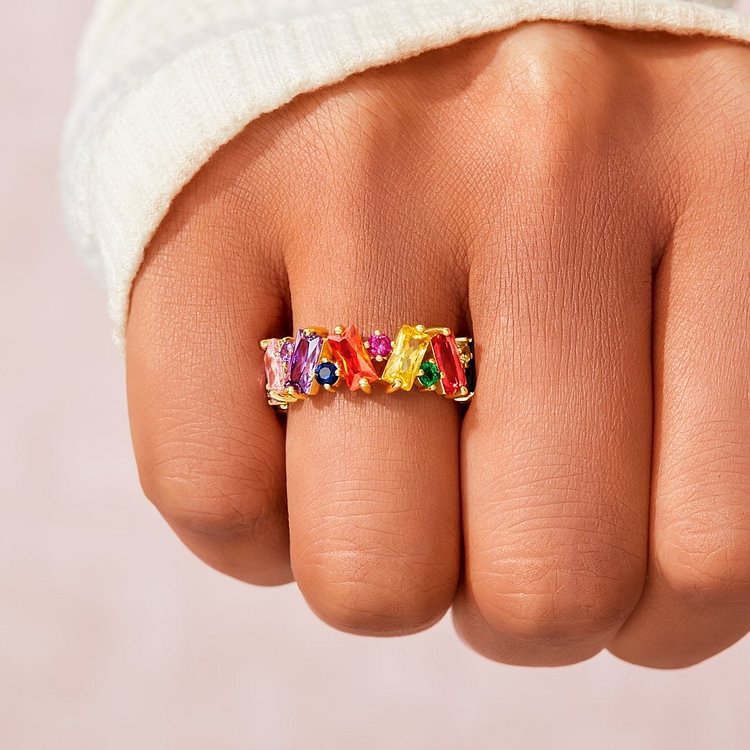 Rainbow Pieces Ring Band
