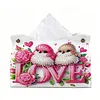 DIY Diamond Art Tissue Box Holder PULeather Crystal Mosaic Desktop Organizer Bag Resin Rhinestone Storage Organizer Gem Art Home Office Decor Craft Gift for Women
