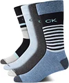 Calvin Klein Men's Dress Socks - Cotton Blend Crew Socks: Patterns and Solids (4 Pack)