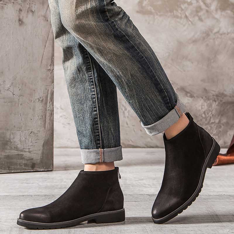 mens black suede boots