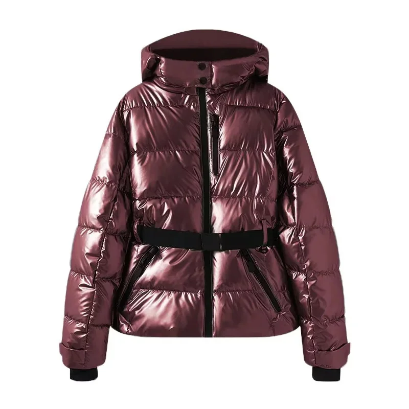 Nigikala Nigikala Women's Clothing Explosion With Belt Long-Sleeved Ski Cotton Jacket Jacket