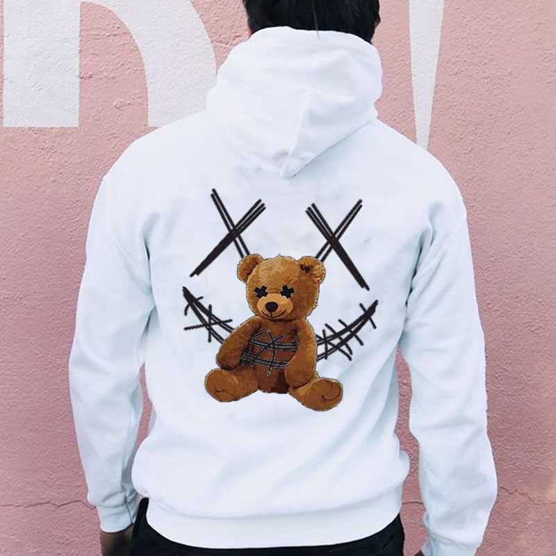 Men's Graphic Bear Print Streetwear Hoodies