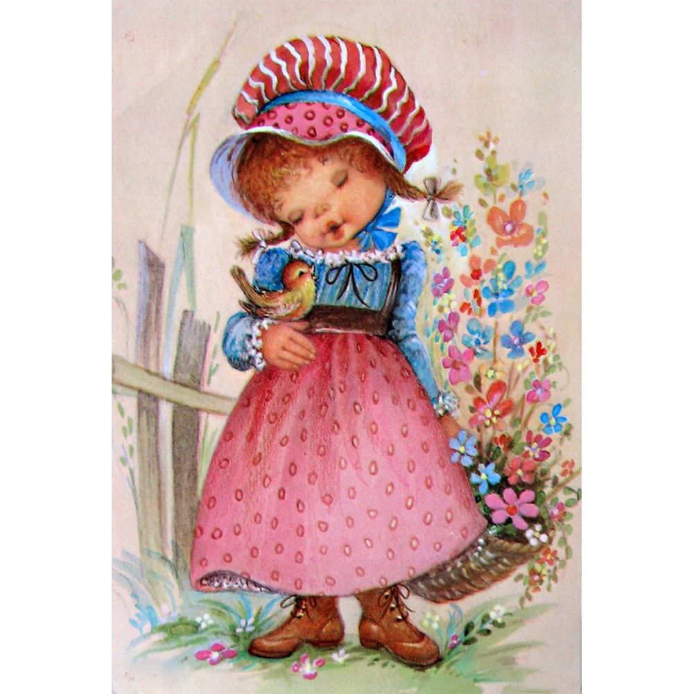

Cute Girl - 11CT Stamped Cross Stitch - 40*50CM, 501 Original