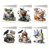 (US Only)6PCS DIY Halloween Drink Diamond Art Greeting Cards for Halloween and Holidays