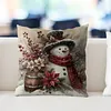 Snowman 11CT 3 Strands DIY Stamped Pillow Covers Cross Stitch Kits for Adults Home Decor 45x45cm tapestrymarket