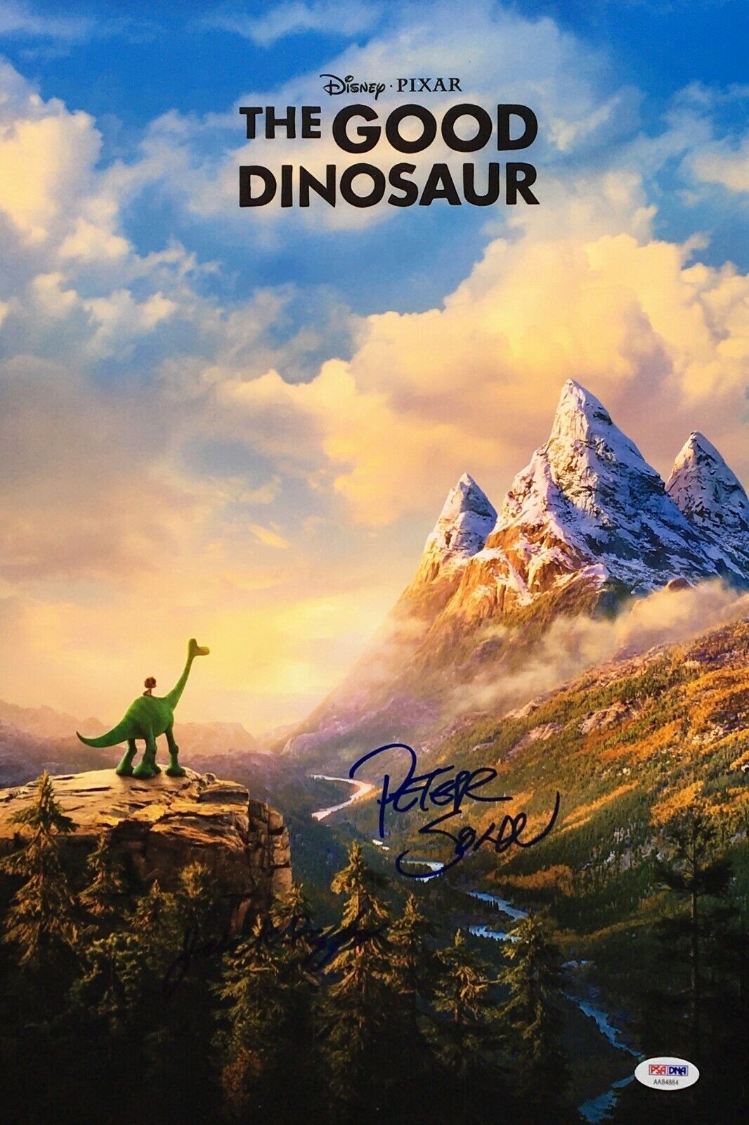 Peter Sohn Signed 'The Good Dinosaur' 12x18 Photo Poster painting PSA AA84884