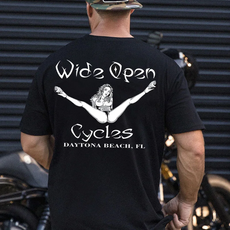 WIDE OPEN CYCLES Naked Lady Print Men's T-shirt