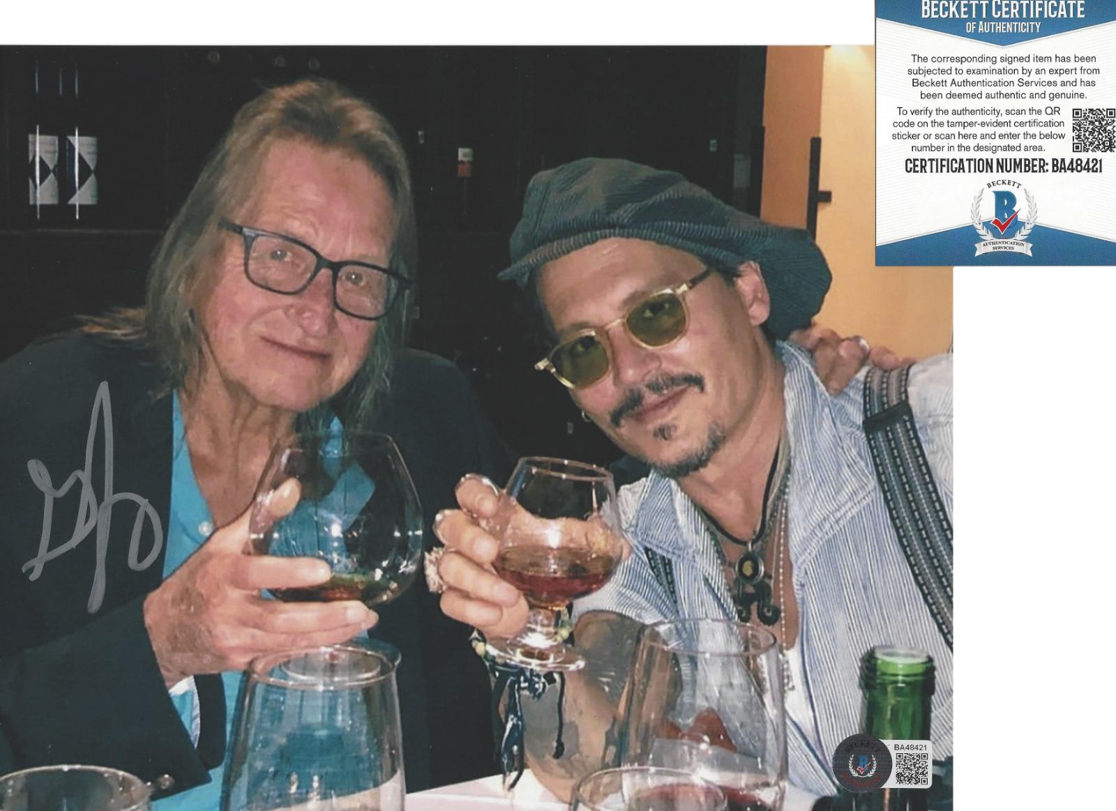 BOSTON GEORGE JUNG SIGNED BLOW MOVIE 8x10 Photo Poster painting W/DEPP 2 BECKETT COA DRUG LEGEND