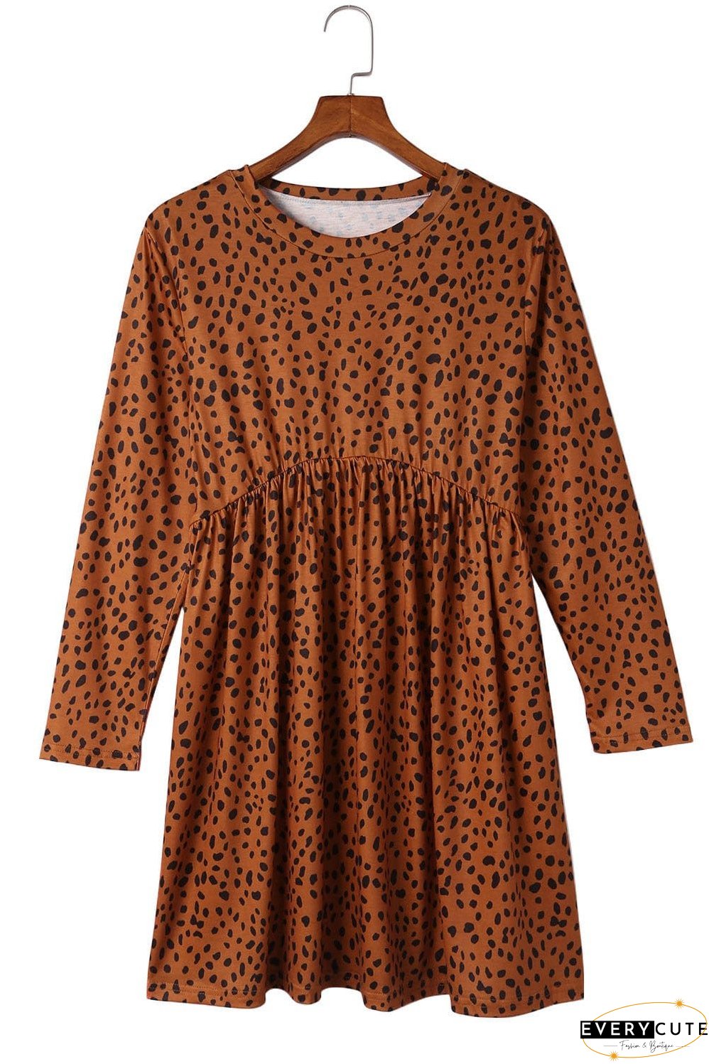 Leopard Print Long Sleeve Mini Dress for Stylish Occasions