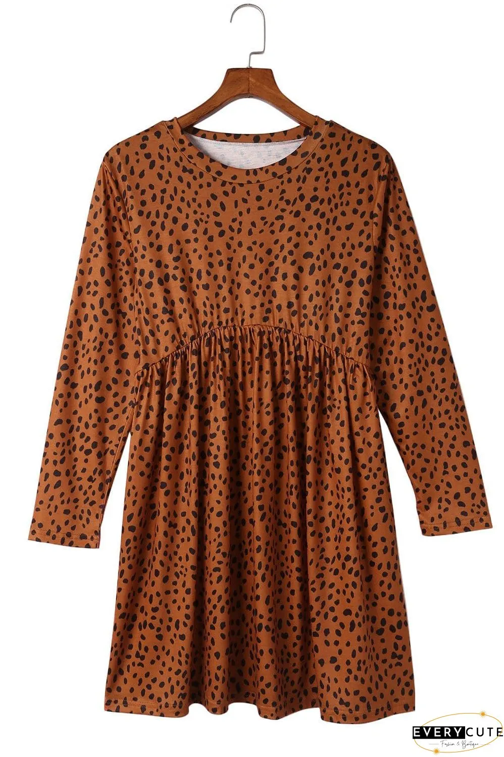 Leopard Print Long Sleeve Mini Dress for Stylish Occasions