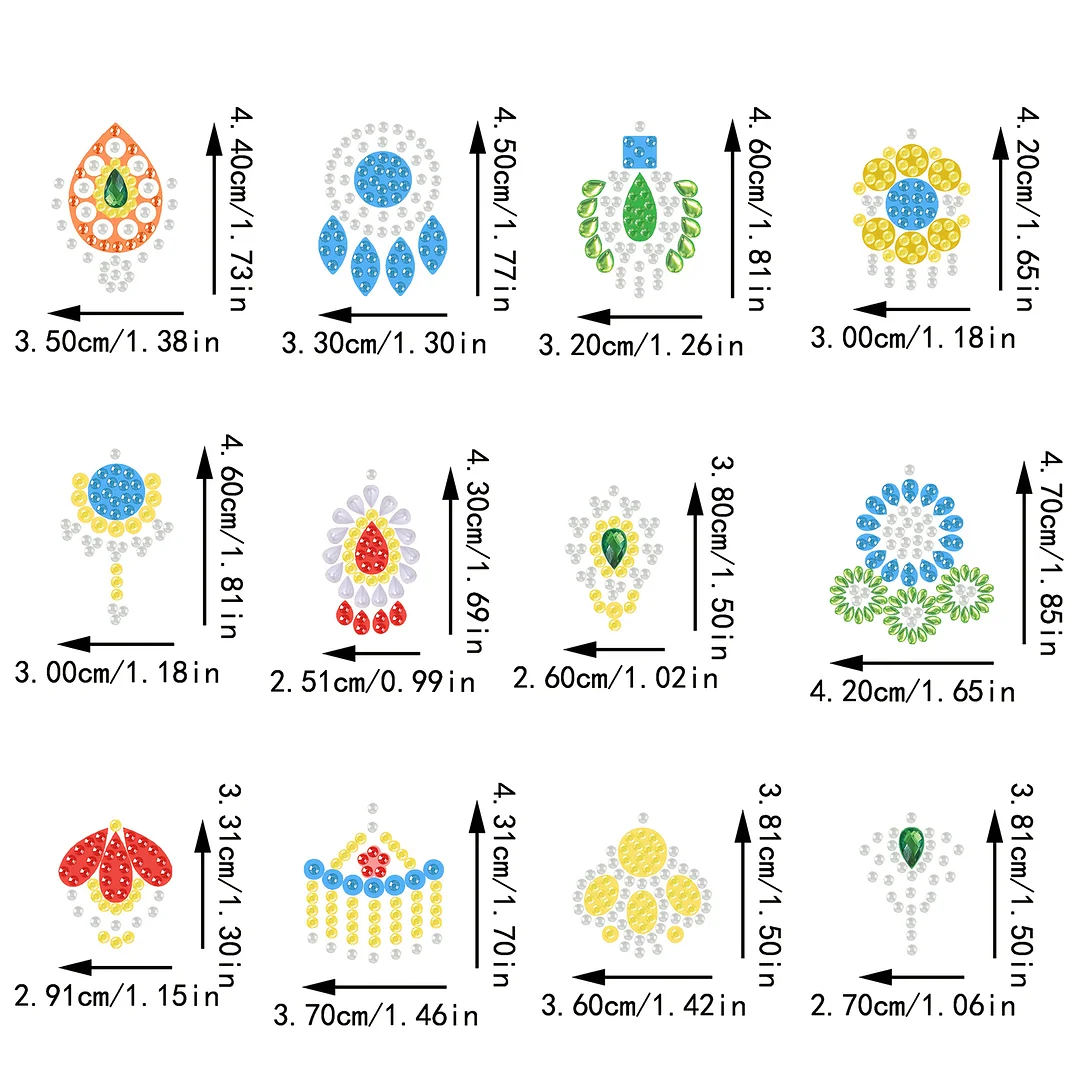 12 Pairs Flower Diamond Painting Earrings DIY Diamond Art Earrings for Adults