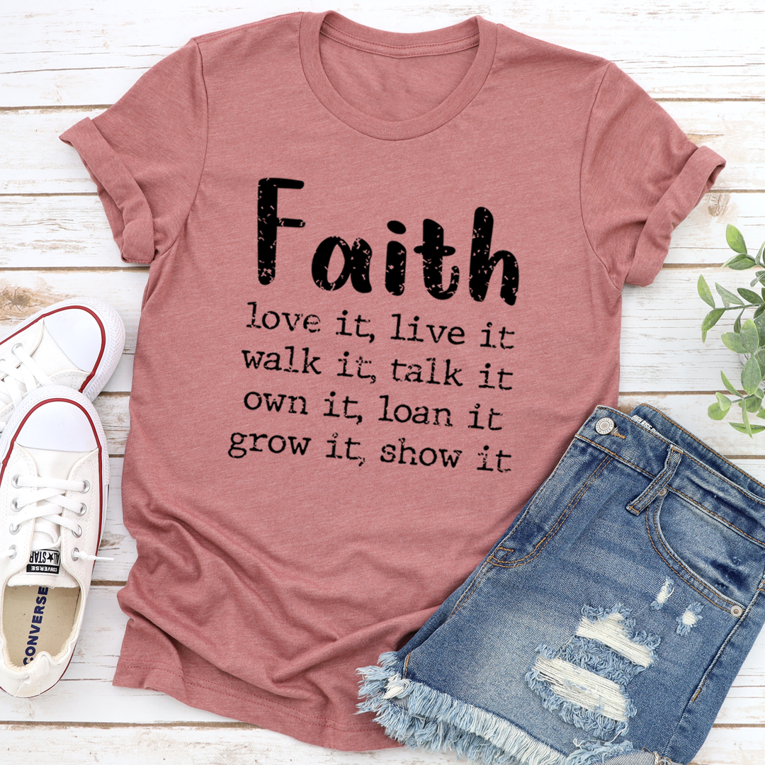 Graphic T-Shirts Faith Love It Live It Tee