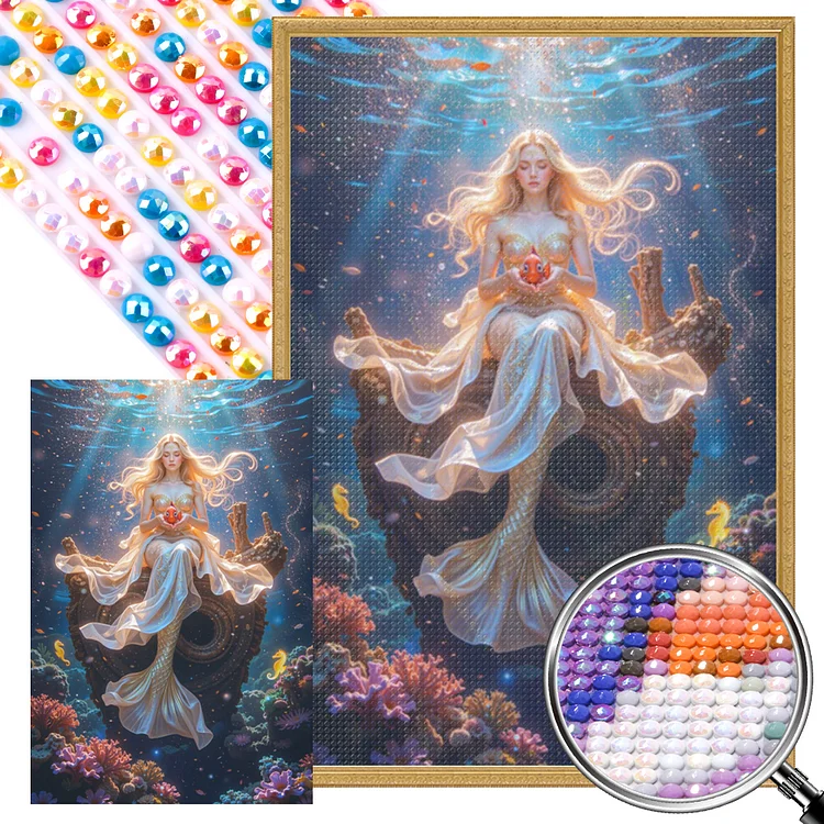 Underwater Mermaid 40*50CM (Canvas) Full AB Round Drill Diamond Painting gbfke