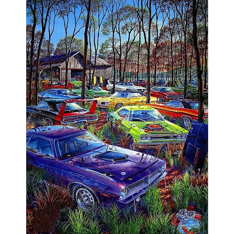 Forest Parking Lot - Full Round Drill Diamond Painting - 35x45cm(Canvas)