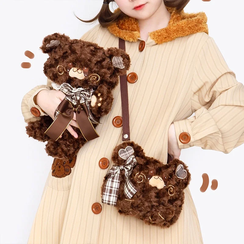 Kawaii Lolita Plush Bear JK Shoulder Bag SP16740