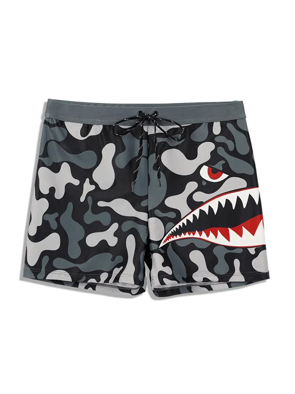 Camouflage Shark Quick-Drying Swimming Trunks