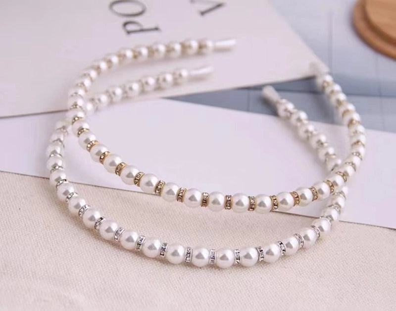 New Pearl Headband Women Korean Internet Celebrity Headband Hair Clip Women’s Simple Elegant Pressed Hair Clip Headwear