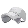 Sun Visor Hat Retractable Brim Mesh Baseball Cap Fishing Hat for Men and Women