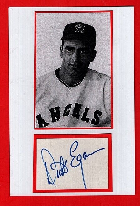 1966 DICK EGAN-CALIFORNIA ANGELS VINTAGE AUTOGRAPHED CUT W/ Photo Poster painting