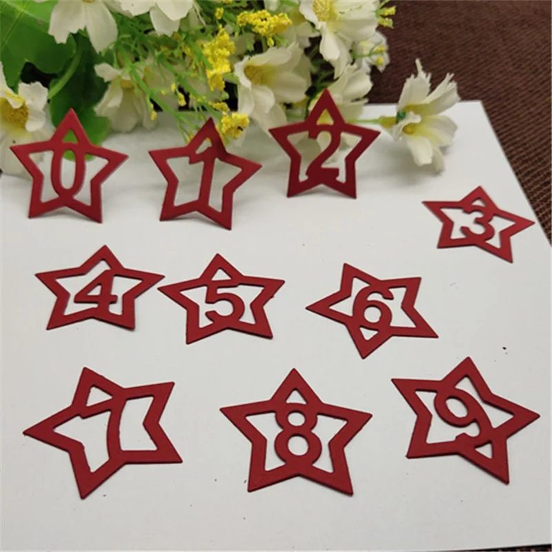 Star Number Frame Set Metal Stencils Cutting Dies For DIY Scrapbooking Decorative Embossing Handcraft Die Cutting Template