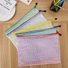 5 pcs Waterproof Mesh Zipper Bag Cross Stitch PVC Mesh Zip File Bag Puzzle Bags