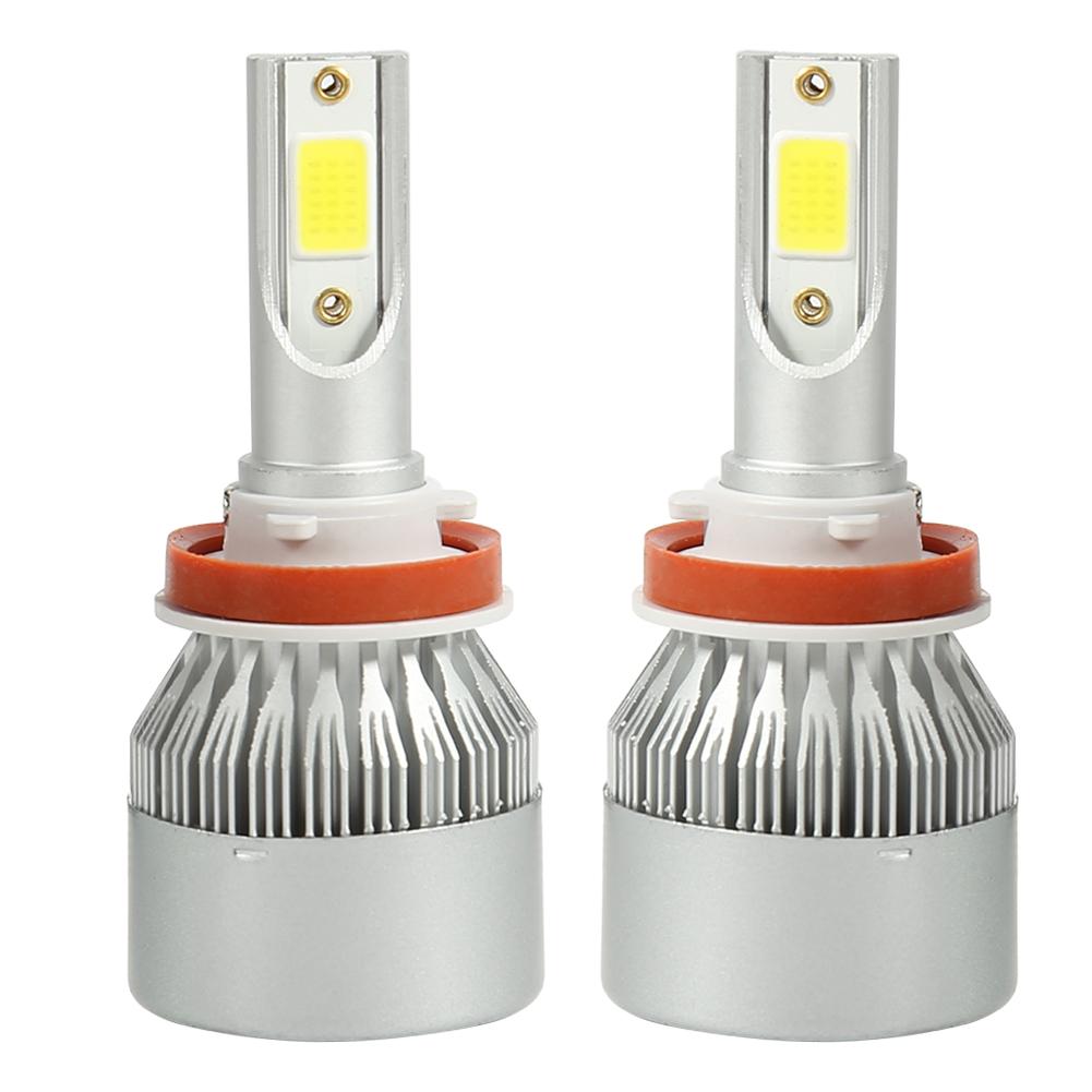 

1 Pair COB LED Car Headlight Bulbs 72W Headlamp Fog Light Silver (H11), 501 Original