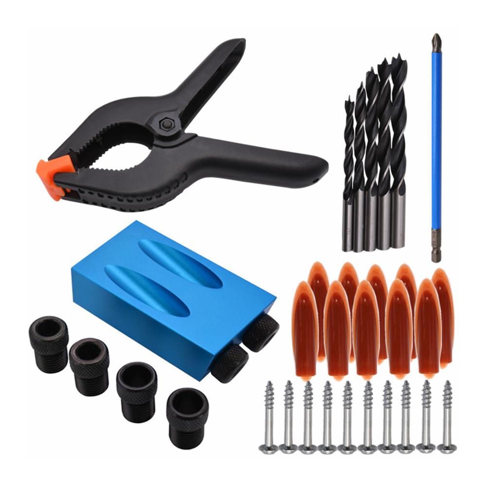 

34pcs Woodworking Hole Jig Kit 6/8/10mm Angle Drill Guide Set Locator Tools, 501 Original