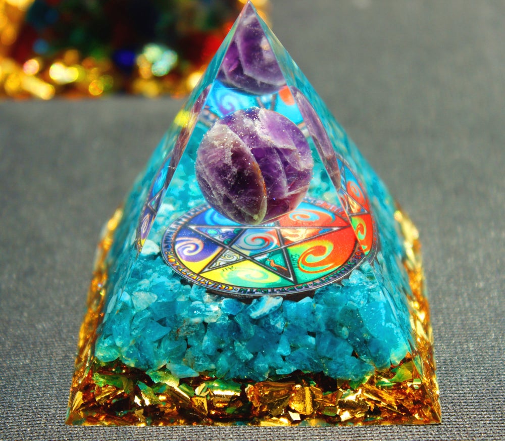 

Orgone Pyramid Chakra - Aquamarine, 501 Original