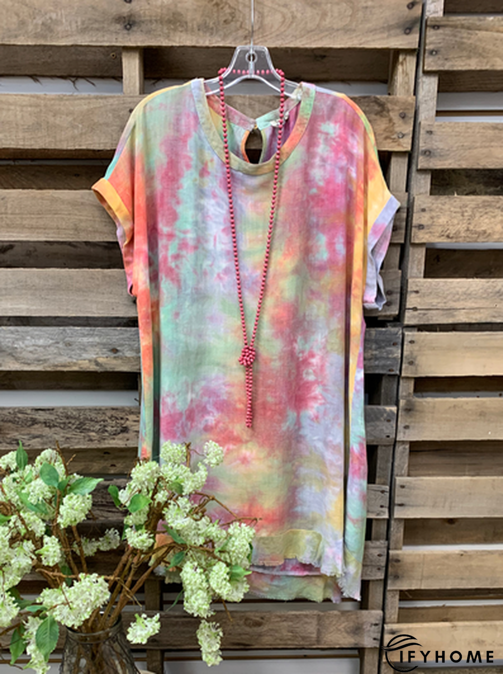 Casual Shift Short Sleeve Weaving Dress | IFYHOME