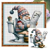 (Multi-Style) Goblin Goes To Toilet-11CT Stamped Cross Stitch 40*40cm